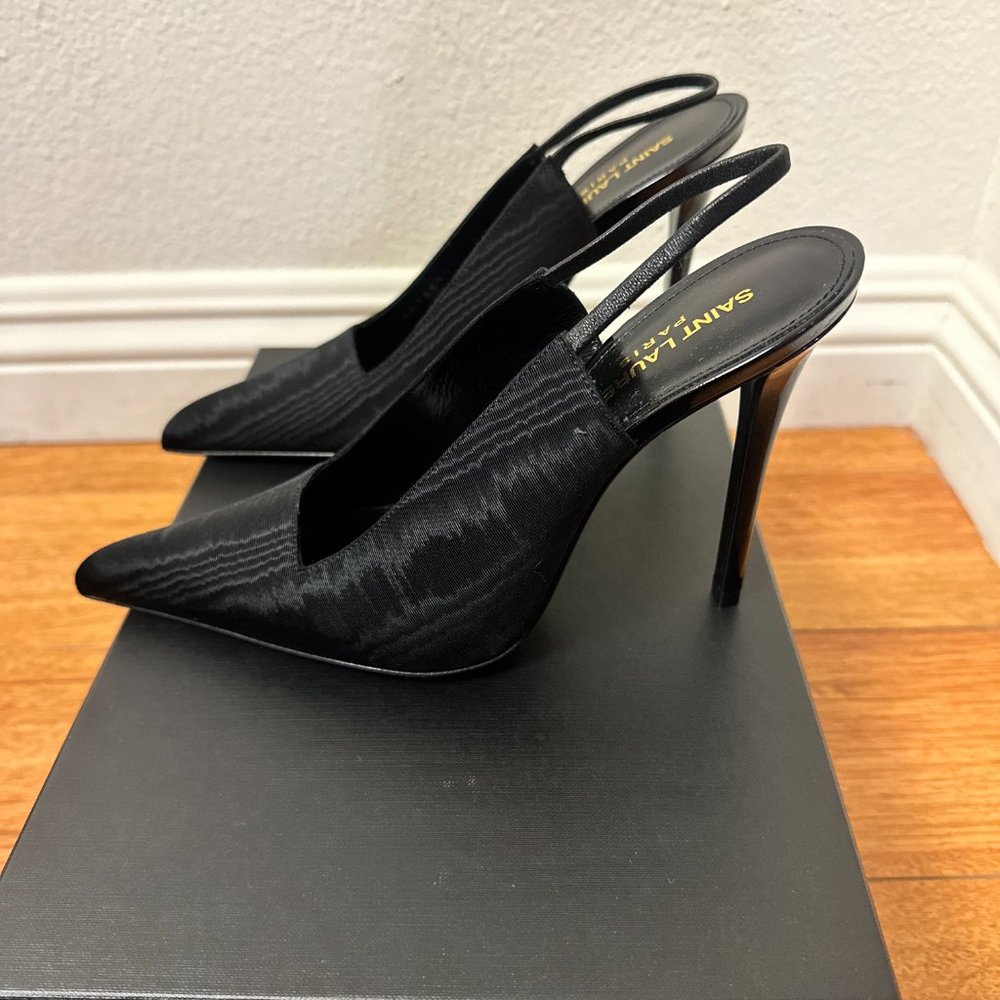 Saint Laurent Raven Slingback Pumps - Picture 2 of 5